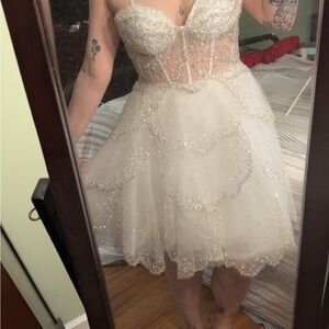 Elegant bridal mini dress